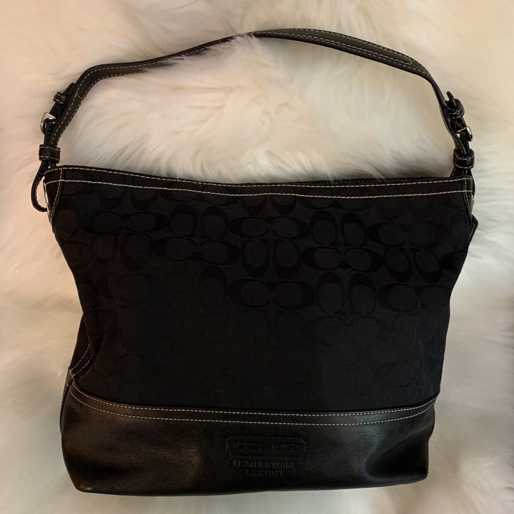 Coach Black Canvas/ Leather Shoulder Bag